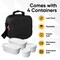 Superio Insulated Lunch Bag with Containers, Thermal Lined Lunch Box, Black
